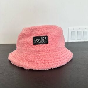 Levi's Coral Pink Sherpa Bucket Hat